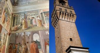Immagine della Torre di Arnolfo e degli affreschi di Cappella Brancacci
